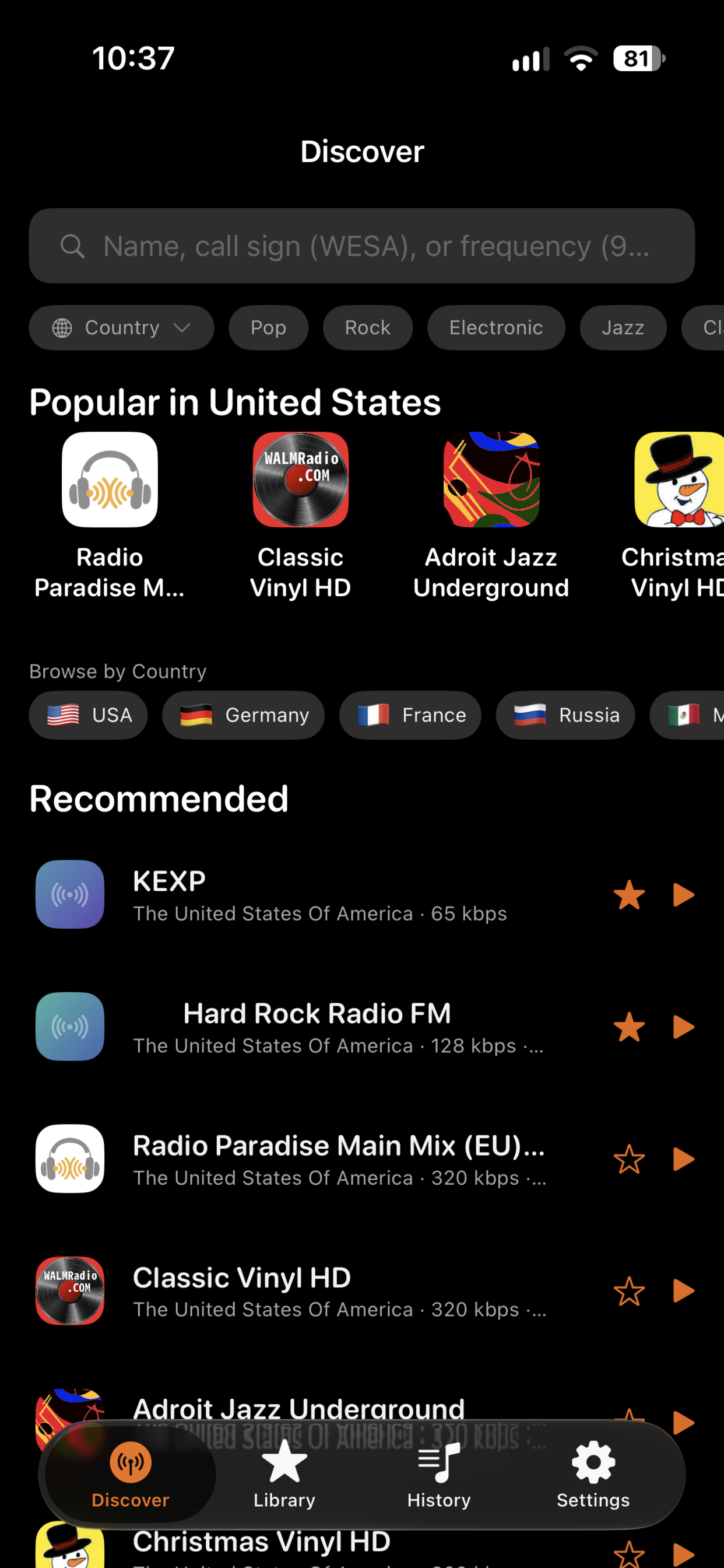 MotoWave iPhone app home screen