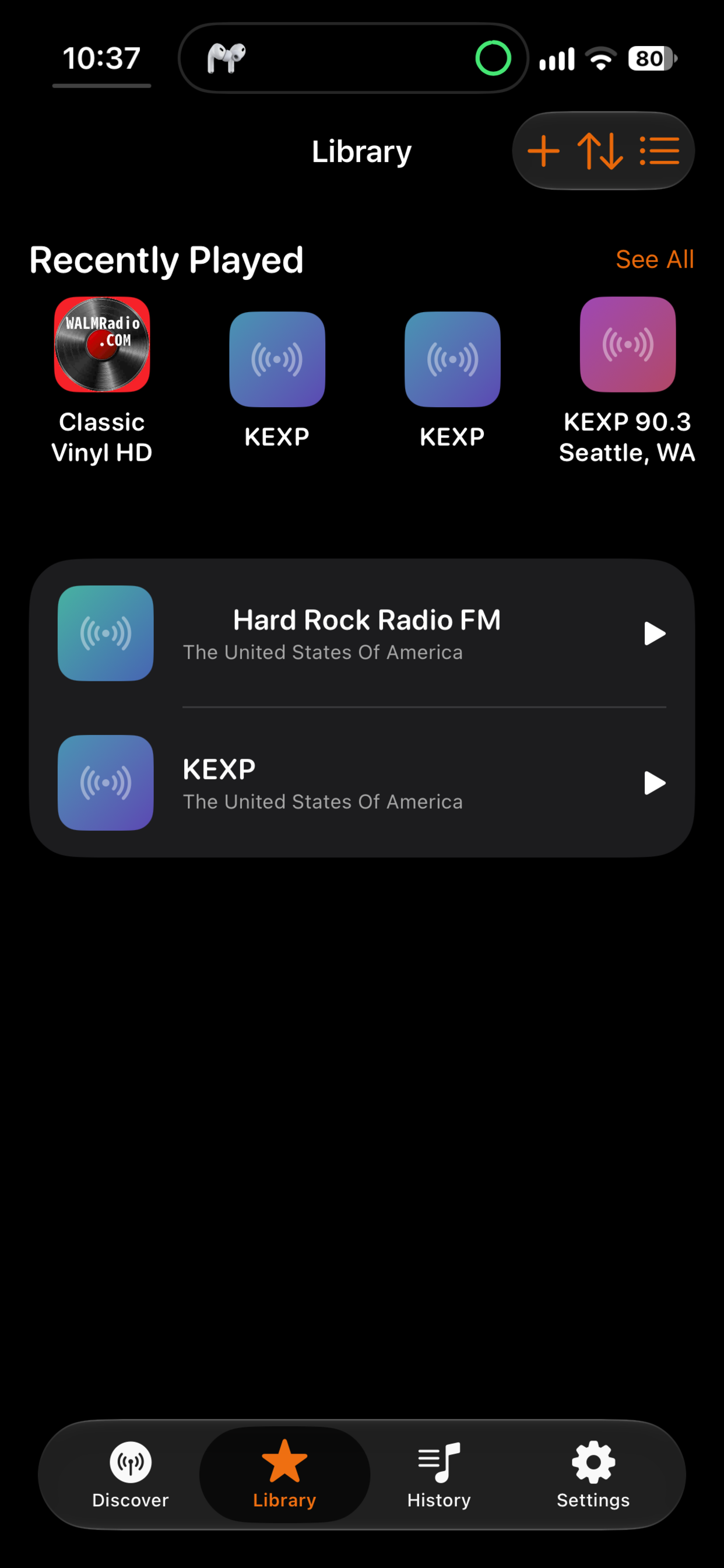 MotoWave station browsing screen