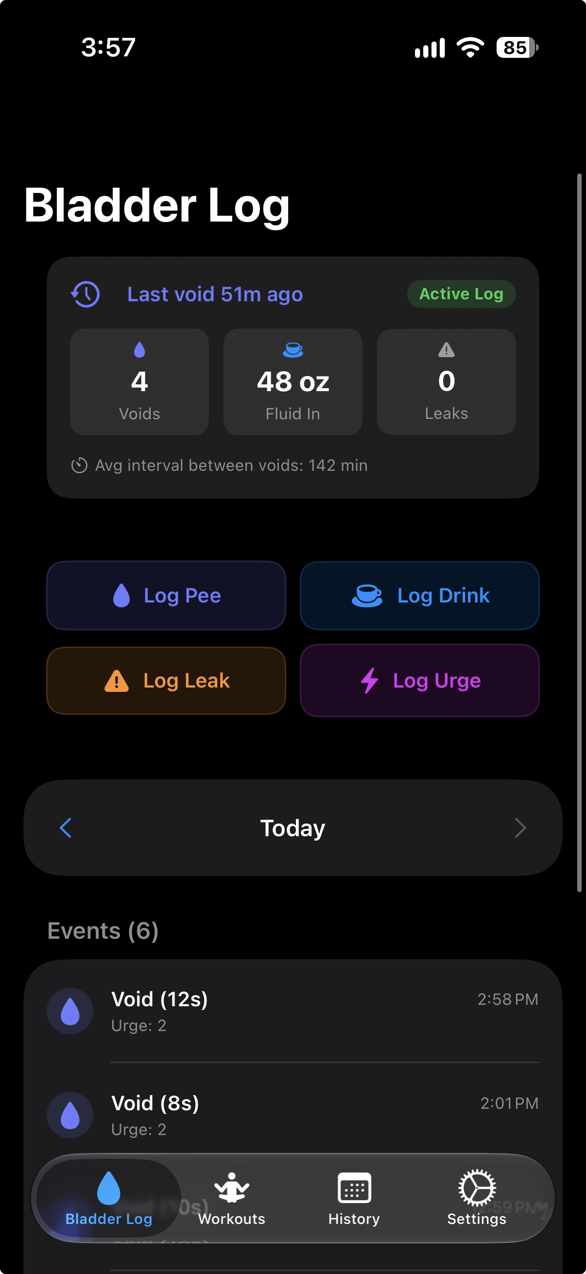 Pulse iPhone app interface